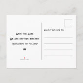 Retro Futuristic sparen de het Teken van de Datum Aankondigingskaart (Achterkant)