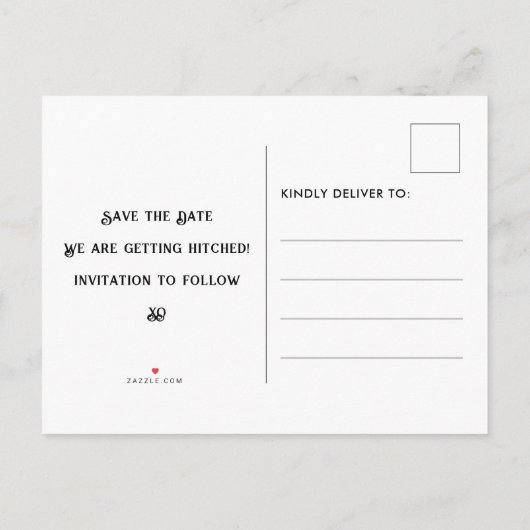 Retro Futuristic sparen de het Teken van de Datum Aankondigingskaart (Achterkant)