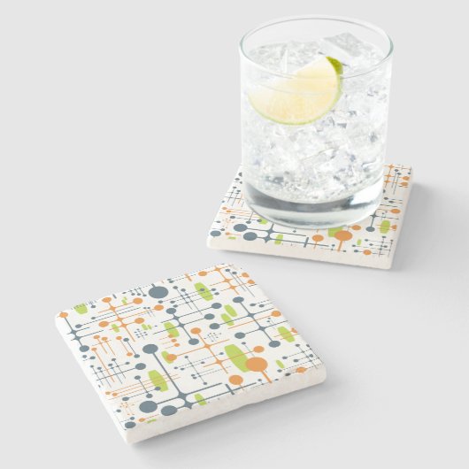 Retro Futuristic Stenen Onderzetter (Zijkant)