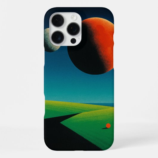 retro futuristic surreal planet iPhone hoesje (Achterkant)
