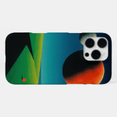 retro futuristic surreal planet iPhone hoesje (Achterkant horizontaal)