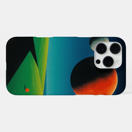 retro futuristic surreal planet iPhone hoesje (Achterkant horizontaal)