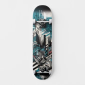 Retro-Futuristic Tech Street Art Skateboard 1 (Voorkant)