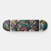 Retro-Futuristic Tech Street Art Skateboard 10 (Horizontaal)
