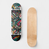 Retro-Futuristic Tech Street Art Skateboard 10 (Voorkant)