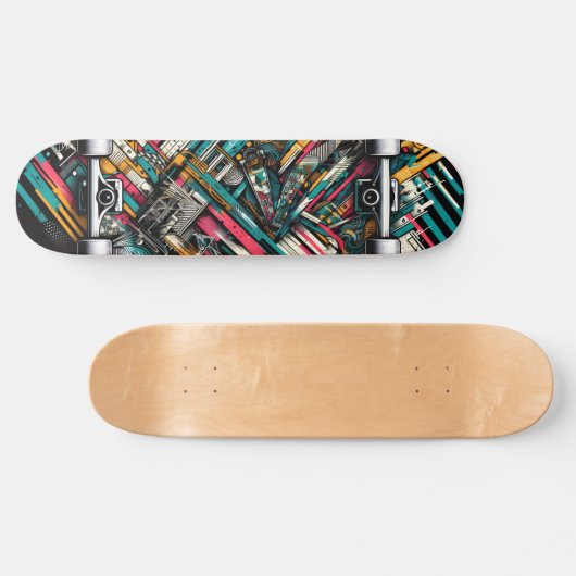 Retro-Futuristic Tech Street Art Skateboard 10 (Horizontaal)