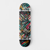Retro-Futuristic Tech Street Art Skateboard 10 (Voorkant)
