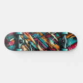 Retro-Futuristic Tech Street Art Skateboard 11 (Horizontaal)