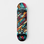 Retro-Futuristic Tech Street Art Skateboard 11 (Voorkant)