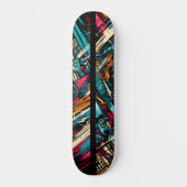 Retro-Futuristic Tech Street Art Skateboard 12 (Voorkant)
