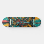 Retro-Futuristic Tech Street Art Skateboard 13 (Horizontaal)