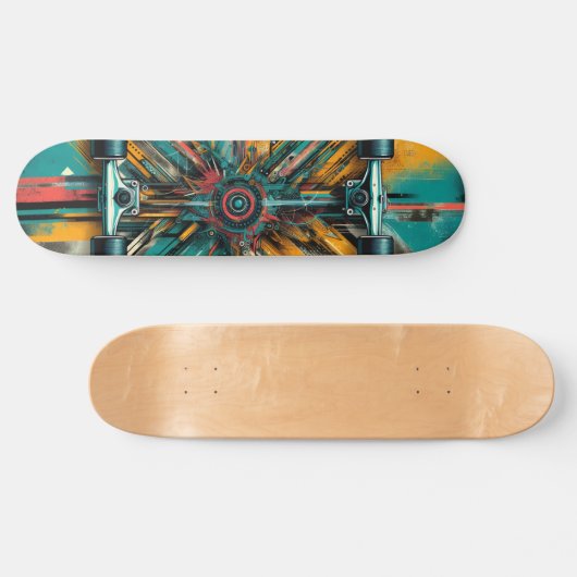 Retro-Futuristic Tech Street Art Skateboard 13 (Horizontaal)