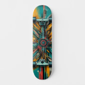 Retro-Futuristic Tech Street Art Skateboard 13 (Voorkant)