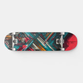 Retro-Futuristic Tech Street Art Skateboard 15 (Horizontaal)