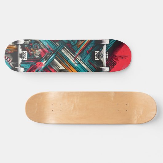 Retro-Futuristic Tech Street Art Skateboard 15 (Horizontaal)