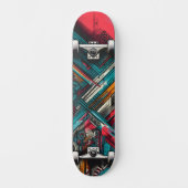 Retro-Futuristic Tech Street Art Skateboard 15 (Voorkant)