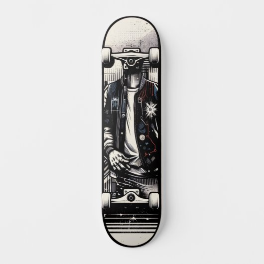 Retro-Futuristic Tech Street Art Skateboard 18 (Voorkant)