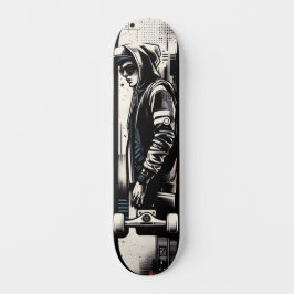 Retro-Futuristic Tech Street Art Skateboard 19