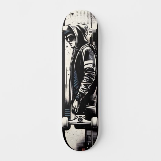 Retro-Futuristic Tech Street Art Skateboard 19 (Voorkant)
