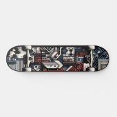 Retro-Futuristic Tech Street Art Skateboard 20 (Horizontaal)