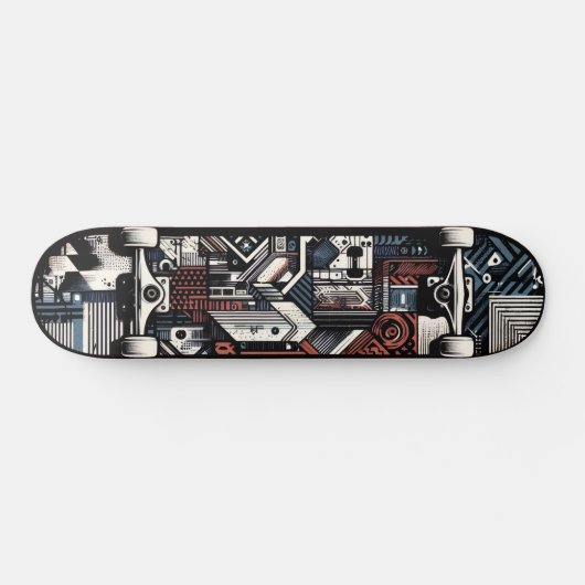 Retro-Futuristic Tech Street Art Skateboard 20 (Horizontaal)