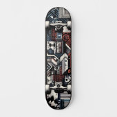 Retro-Futuristic Tech Street Art Skateboard 20 (Voorkant)