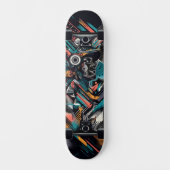 Retro-Futuristic Tech Street Art Skateboard 21 (Voorkant)