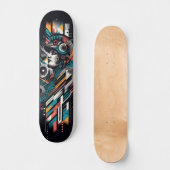 Retro-Futuristic Tech Street Art Skateboard 22 (Voorkant)