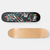 Retro-Futuristic Tech Street Art Skateboard 22 (Horizontaal)