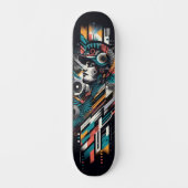 Retro-Futuristic Tech Street Art Skateboard 22 (Voorkant)