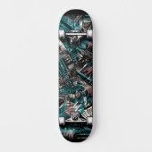 Retro-Futuristic Tech Street Art Skateboard 24 (Voorkant)