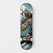 Retro-Futuristic Tech Street Art Skateboard 3 (Voorkant)