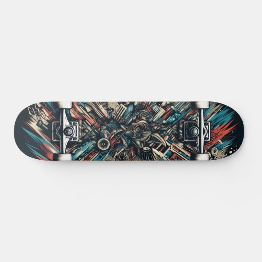 Retro-Futuristic Tech Street Art Skateboard 32 (Horizontaal)