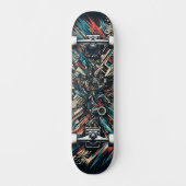 Retro-Futuristic Tech Street Art Skateboard 32 (Voorkant)