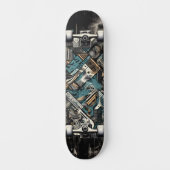 Retro-Futuristic Tech Street Art Skateboard 35 (Voorkant)