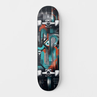 Retro-Futuristic Tech Street Art Skateboard 36