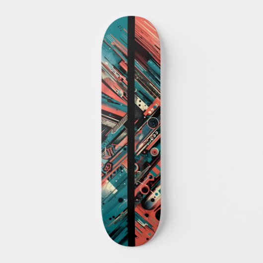 Retro-Futuristic Tech Street Art Skateboard 38 (Voorkant)