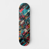 Retro-Futuristic Tech Street Art Skateboard 39 (Voorkant)
