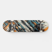 Retro-Futuristic Tech Street Art Skateboard 4 (Horizontaal)