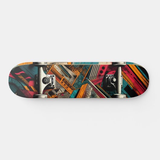 Retro-Futuristic Tech Street Art Skateboard 40 (Horizontaal)