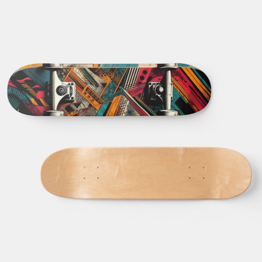 Retro-Futuristic Tech Street Art Skateboard 40 (Horizontaal)