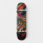Retro-Futuristic Tech Street Art Skateboard 40 (Voorkant)