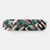 Retro-Futuristic Tech Street Art Skateboard 6 (Horizontaal)