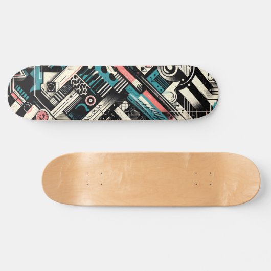Retro-Futuristic Tech Street Art Skateboard 6 (Horizontaal)