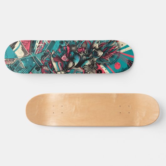 Retro-Futuristic Tech Street Art Skateboard 7 (Horizontaal)