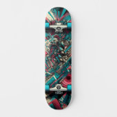 Retro-Futuristic Tech Street Art Skateboard 8 (Voorkant)