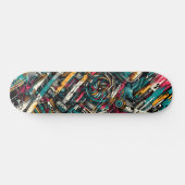 Retro-Futuristic Tech Street Art Skateboard 9 (Horizontaal)