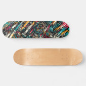 Retro-Futuristic Tech Street Art Skateboard 9 (Horizontaal)