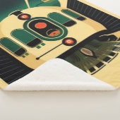 Retro Futuristic Train Sherpa Blanket Sherpa Deken (3/4)