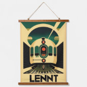 Retro Futuristic Train Wall Tapestry Hangend Wandkleed (Voorkant)